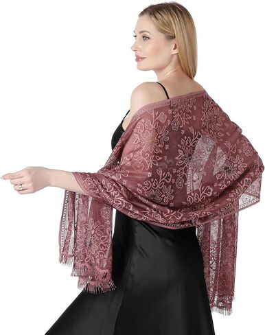 Lisianthus Women Shawls and Wraps for Evening Dress Lace Elegant Wedding Shawl in Saudi Arabia