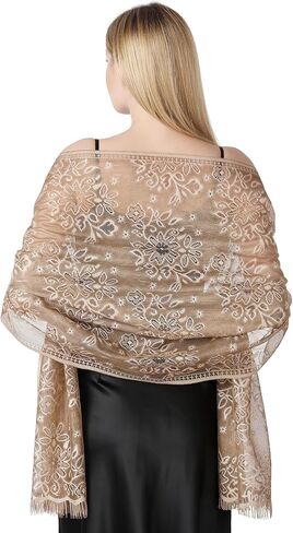 Lisianthus Women Shawls and Wraps for Evening Dress Lace Elegant Wedding Shawl in Saudi Arabia
