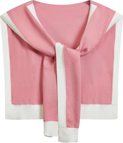 Soft Shawl Wraps for Womens Knitted Shoulder Sweat Wrap Tie Up Knotted Scarf Cape Wrap for Casual Travel in Kuwait