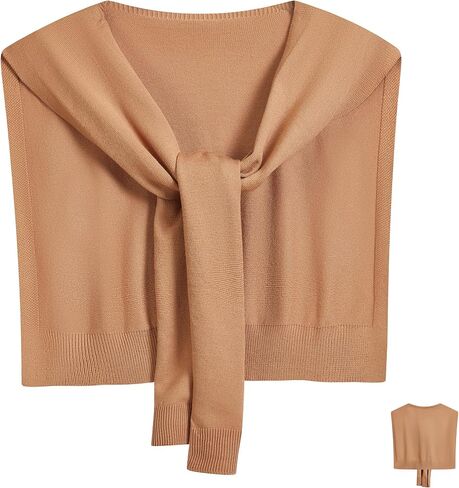 Soft Shawl Wraps for Womens Knitted Shoulder Sweat Wrap Tie Up Knotted Scarf Cape Wrap for Casual Travel in Kuwait