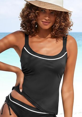LASCANA Women’s Two-Tone Tankini Top – Stylish Underwire Swimwear with Support in Kuwait