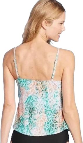 AQUA GREEN Women's Tiered Tankini Top - (US, Alpha, X-Large, Regular, Regular, Snake Print) in Saudi Arabia