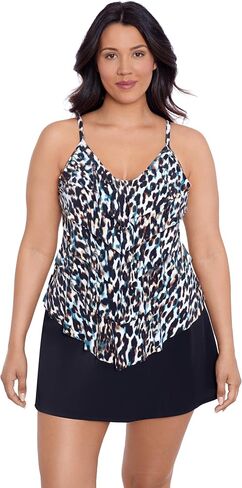 Trimshaper Women's Five Tiered Adjustable Rachel Swim Tankini Top with Molded Cups and Bra Support in Saudi Arabia