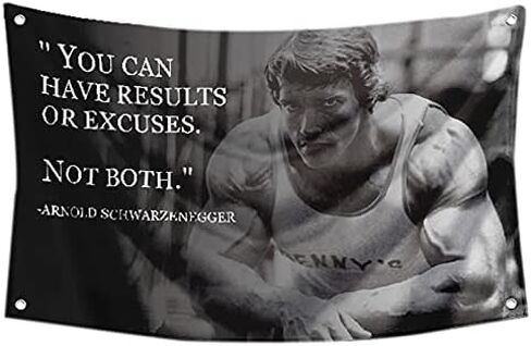 Cayyon Arnold Schwarzenegger You Can Have Results or Excuses Not Both Tapestry Banner Flag 3x5 Feet College Dorm Frat Home Living Room Decor Wall Art in Saudi Arabia