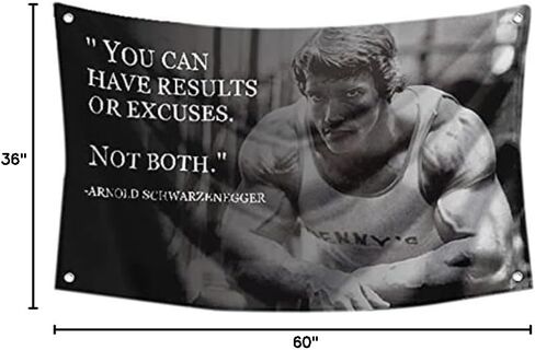 Cayyon Arnold Schwarzenegger You Can Have Results or Excuses Not Both Tapestry Banner Flag 3x5 Feet College Dorm Frat Home Living Room Decor Wall Art in Saudi Arabia