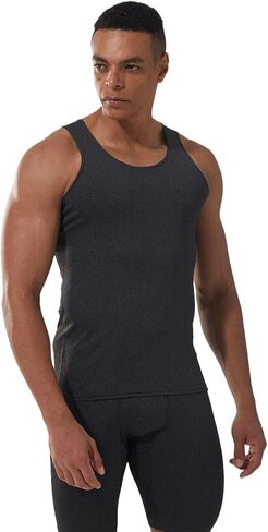 5-Pack Men's Heavyweight Compression Tank Tops - 210GSM Muscle Support Workout Shirts for HIIT and Gym (US Fit) in Saudi Arabia