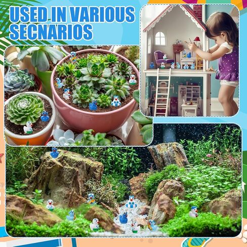 50Pcs Summer Beach Mini Resin Ducks Hawaii Mini Duck Figurines Swimming Pool Miniature Resin Figurines for Beach Pool Landscape Pots Dollhouse DIY Crafts in Kuwait