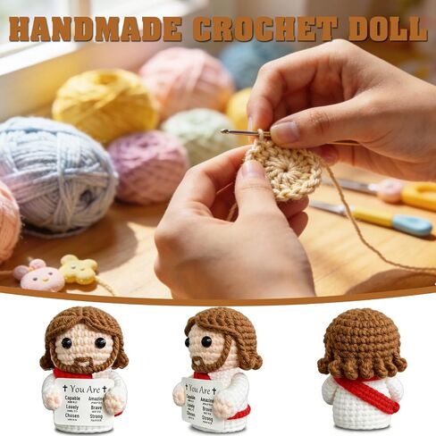 Positive Crochet Jesus, Emotional Support Christian Gifts for Women Teens, Religious Gifts for Women Men, Stocking Stuffers for Women in Saudi Arabia