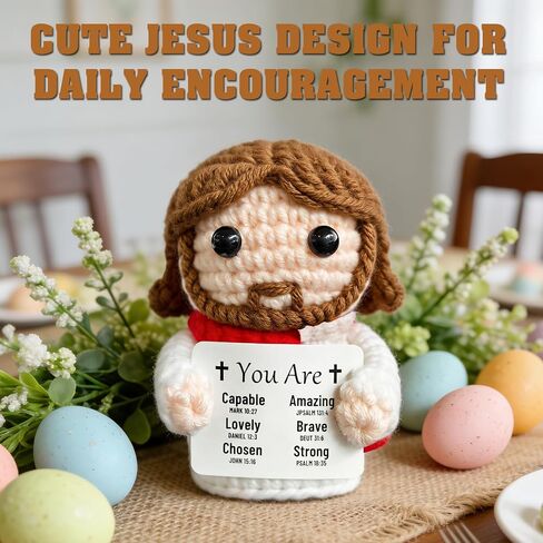 Positive Crochet Jesus, Emotional Support Christian Gifts for Women Teens, Religious Gifts for Women Men, Stocking Stuffers for Women in Saudi Arabia