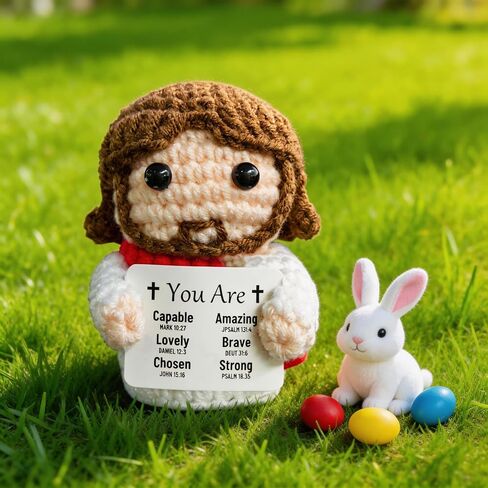 Positive Crochet Jesus, Emotional Support Christian Gifts for Women Teens, Religious Gifts for Women Men, Stocking Stuffers for Women in Saudi Arabia