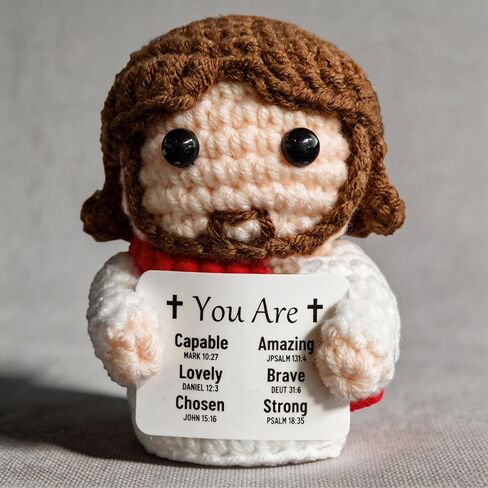 Positive Crochet Jesus, Emotional Support Christian Gifts for Women Teens, Religious Gifts for Women Men, Stocking Stuffers for Women in Saudi Arabia