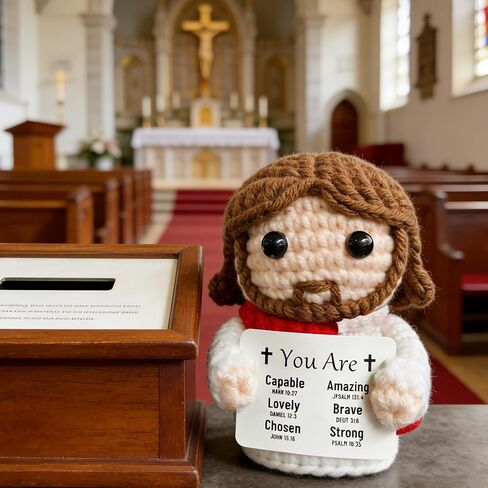 Positive Crochet Jesus, Emotional Support Christian Gifts for Women Teens, Religious Gifts for Women Men, Stocking Stuffers for Women in Saudi Arabia