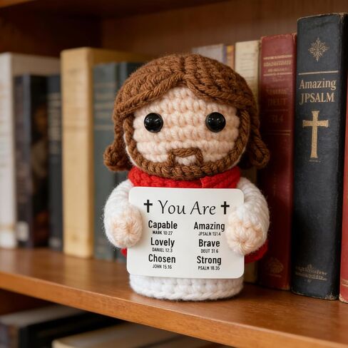 Positive Crochet Jesus, Emotional Support Christian Gifts for Women Teens, Religious Gifts for Women Men, Stocking Stuffers for Women in Saudi Arabia