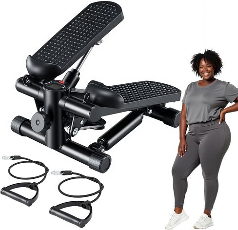 OLIXIS Mini Stepper with Resistance Bands, Twist Stair Steppers for Exercise at Home, Portable Full Body Workout Stepper Machine Adjustable Foot Stepper for Fitness in Kuwait
