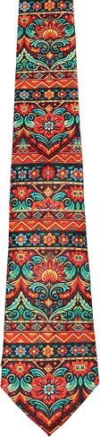 ASVP Shop Hispanic Heritage Necktie for Men Colorful Folk Art Pattern Tie Latin Inspired Dress Tie for Cultural Celebration Festival Work Party in Kuwait