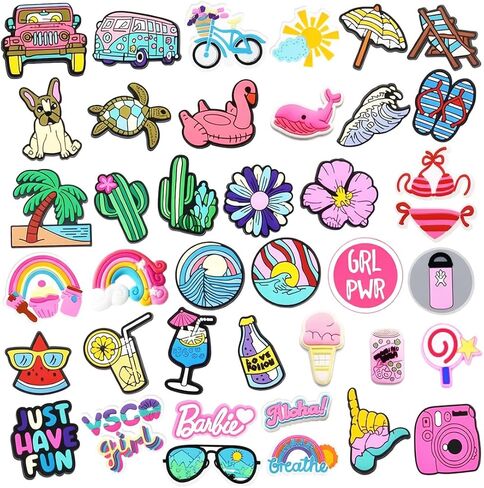 40 PCS Sports Shoe Charms for Teens, Basketball Baseball Football Car Summer BeachShoe Decoration for Boys Girls and Adults in Saudi Arabia