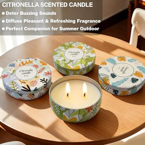 Citronella Candles Outdoor 4 Pack Soy Wax Citronella Lemongrass Candles 240 Hours Burning Time Large Decorative Jar Scented Candle Bulk for Outside Garden Yard Balcony, Summer Camping in Saudi Arabia