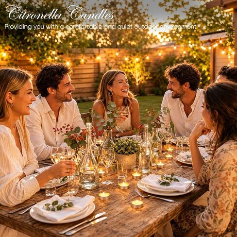 100 Pack Citronella Tealight Candles Bulk,Outdoor Intdoor Summer Scented Candles,Natural Soy Wax Citronella Tea Lights Candles for Patio,Yard,Garden,Pool,Porch,Parties,Weddings in Saudi Arabia