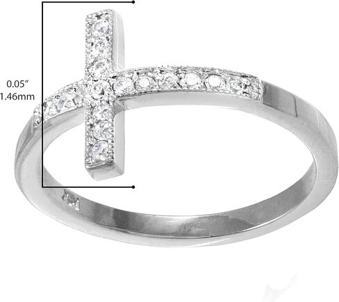 10K White Gold 1/8 Cttw White Diamond Milgrain Edged Sideways Cross Statement Ring (J-K Color, I1-I2 Clarity) in Saudi Arabia