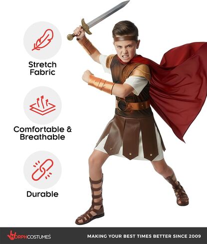 Morph Gladiator Costume Kid, Roman Gladiator Costume Kids, Boys Gladiators Costume, Boys Halloween Costume in Kuwait