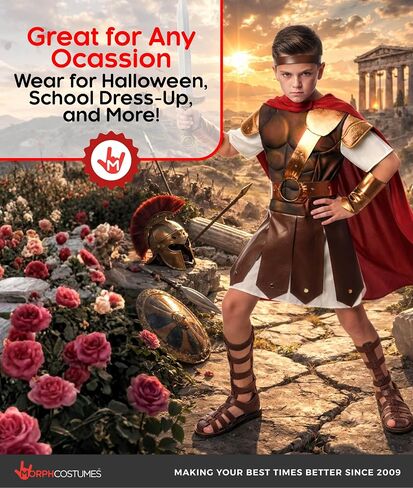 Morph Gladiator Costume Kid, Roman Gladiator Costume Kids, Boys Gladiators Costume, Boys Halloween Costume in Kuwait