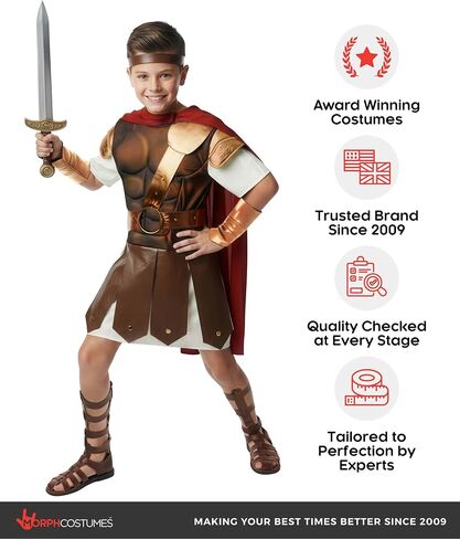 Morph Gladiator Costume Kid, Roman Gladiator Costume Kids, Boys Gladiators Costume, Boys Halloween Costume in Kuwait