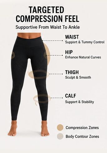 Anti Cellulite Leggings-3D High Waisted Elastic Breathable Hip Lifting Compression Leggings for Women in Kuwait