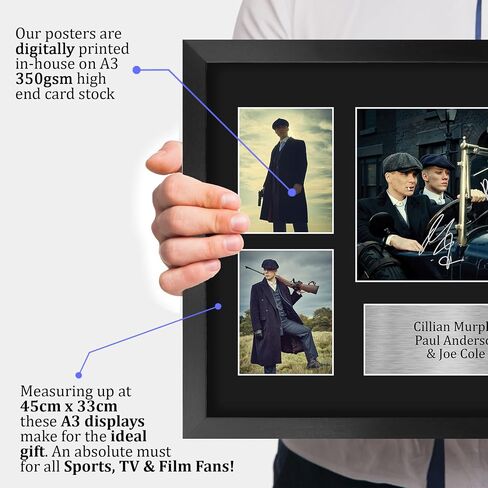 HWC Trading Cillian Murphy Paul Anderson & Joe Cole Peaky Blinders Tommy, Arthur & John 16 x 12 inch (A3) Printed Gifts Signed Autograph Picture for TV Show Fans - 16" x 12" Framed in Kuwait