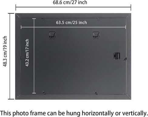 17x25 Panoramic Picture Frames Solid Wood ,With White Mat ,Fit 14x22 inch Photos with Mat or 17x25 without Mat，Poster Frame 17x25Photo Frames Family Wall 14x22 Picture Frame Black (L23B1725W1422) in Kuwait