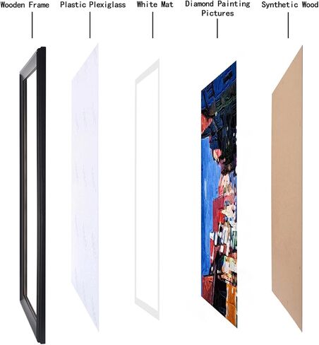 17x25 Panoramic Picture Frames Solid Wood ,With White Mat ,Fit 14x22 inch Photos with Mat or 17x25 without Mat，Poster Frame 17x25Photo Frames Family Wall 14x22 Picture Frame Black (L23B1725W1422) in Kuwait