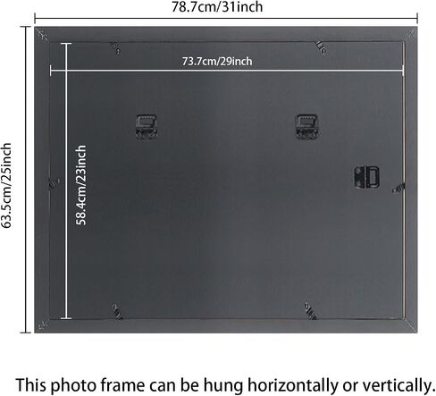 23x29 Picture Frame Solid Wood Black, Display 21"x27" (With mat) or 23"x29" (Without mat) Photos, Poster, Painting,Puzzles (X23B2329W2127) in Saudi Arabia