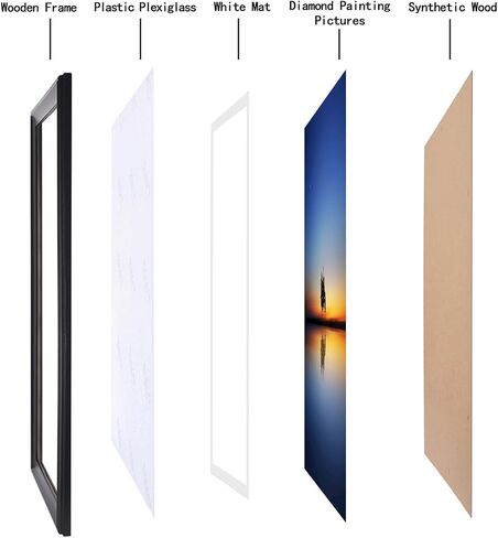 23x29 Picture Frame Solid Wood Black, Display 21"x27" (With mat) or 23"x29" (Without mat) Photos, Poster, Painting,Puzzles (X23B2329W2127) in Saudi Arabia