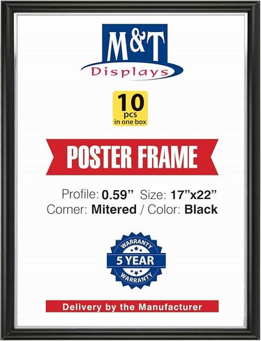 M&T Displays Premium 17x22 Silver Snap Poster Frame - Front Loading Wall Mounted Aluminum Picture, Diploma & Certificate Holder with Anti-Glare Cover | Quick Change Display for Office, Retail - 2 Pack in Kuwait