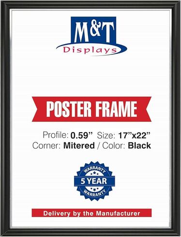 M&T Displays Premium 17x22 Silver Snap Poster Frame - Front Loading Wall Mounted Aluminum Picture, Diploma & Certificate Holder with Anti-Glare Cover | Quick Change Display for Office, Retail - 2 Pack in Kuwait