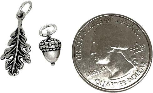 KEVIN N ANNA 925 Sterling Silver Acorn & Oak Leaf Charm Set (Charm Only) in Kuwait