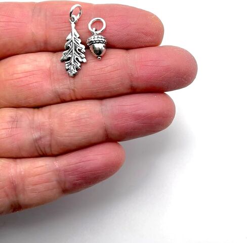 KEVIN N ANNA 925 Sterling Silver Acorn & Oak Leaf Charm Set (Charm Only) in Kuwait
