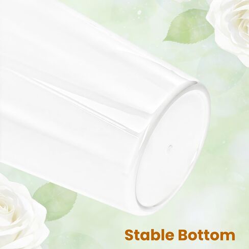 Tlence 10 Pack Flower Buckets, 10 Inch White Plastic Flowers Vases, Round Floral Containers for Cut Flower, Modern Hydroponic Plant Display Holder for Table Centerpieces Home Wedding Decorations in Saudi Arabia