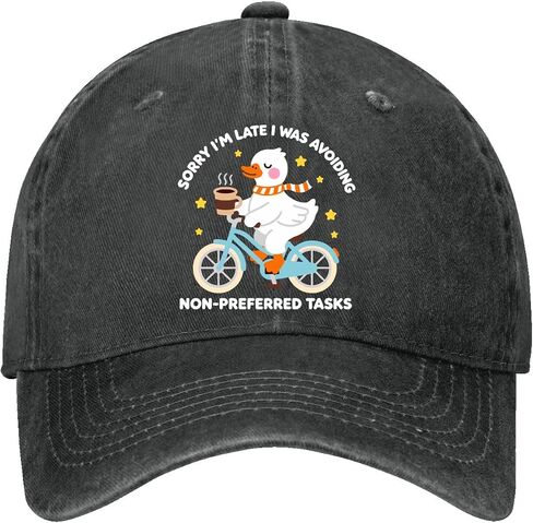 Sorry I'm Late I was Avoiding Non-Preferred Tasks Hats for Men Soft Washed in Kuwait