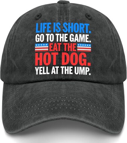 الحياة قصيرة اذهب إلى The Games Eats The Hot-Dog Hat للرجال العتيق المغسول in Kuwait