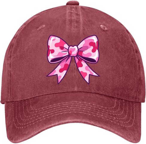 Camo-Bow camouflages Cute Coquettes Hat for Womens Trendy Washed Distressed in Kuwait