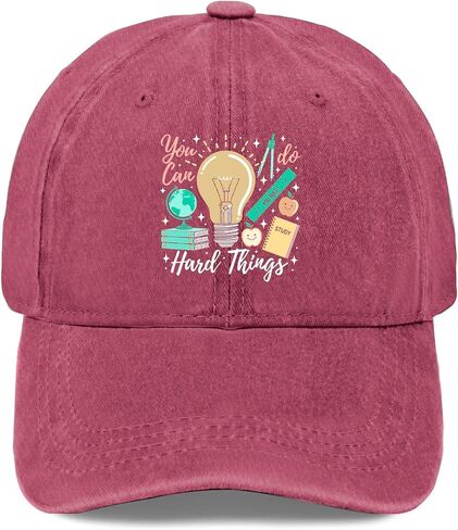 You Can Do You Can Doing Hard Things Hats for Womens Vintage Washed Distressed in Kuwait