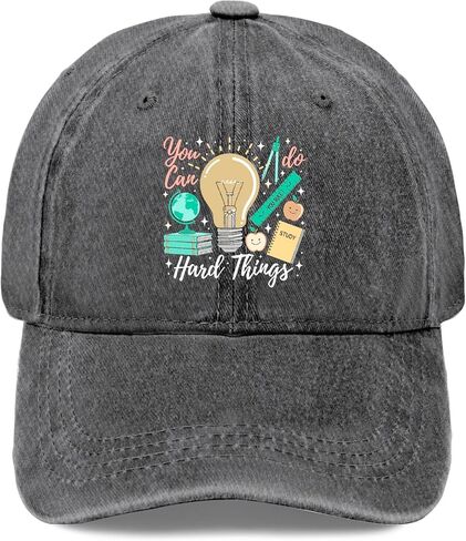 You Can Do You Can Doing Hard Things Hats for Womens Vintage Washed Distressed in Kuwait
