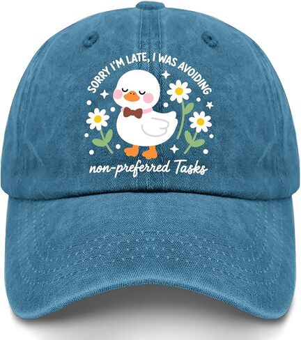 Sorry Im Late I was Avoiding Non-Preferred Tasks Hats for Men Stylish Washed in Kuwait