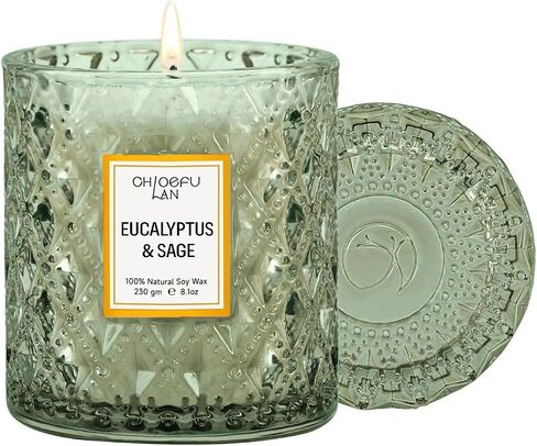 Hotel Scented Candle Natural Essential Oil, Luxury Scented Soy Jar Candle Gifts, Highly Scented, 8.1oz, Unique Blend to Promote Sleep & Relieve Stress in Saudi Arabia