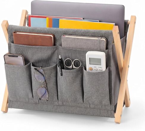 Sliner 1 Pack Foldable Magazine Rack with 6 Pockets 14x10.4 Inch Book Basket Storage Holder for Books, Newspapers, Home Couch Tablet Magazine Holder for TV Remote Control Living Room in Kuwait