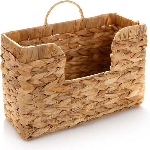 Hanging Magazine Basket for Mail Book File - Woven Wall Magazine Holder Storage for bathroom Kitchen Office - Water Hyacinth Farmhouse Storage in Saudi Arabia