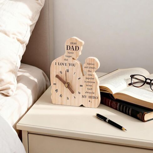 Dad Gifts from Son, Wooden Clock Gifts for Dads, Birthday Valentines Gift for Dad Father Papa Stepdad, Fathers Day Present from Child to My Dad in Saudi Arabia