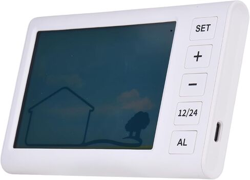 ساعة رقمية لاسلكية من AUNMAS، شاشة LCD كبيرة مقاس 4.3 بوصة مع توقعات الطقس، مراقب رطوبة درجة الحرارة في الأماكن المغلقة والخارجية، تعمل بالبطارية للتخييم في المكتب المنزلي in Kuwait