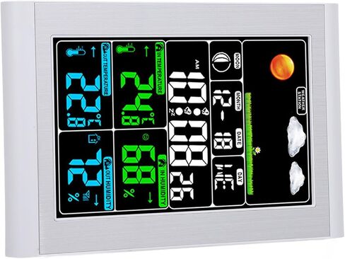 Weather Clock Wall Digital Display Garden Monitoring Indoor Outdoor Temperature Humidity Meter in Kuwait