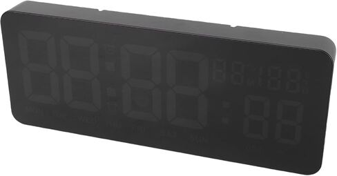 Fabater Digital Wall Clock, 3 Adjustable Brightness Levels WiFi Auto Sync Temperature Humidity Display Timer, WiFi Digital Wall Clock, LED Display with Remote Control for in Kuwait